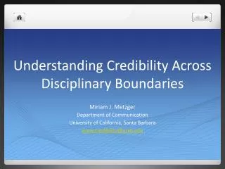 Understanding Credibility Across Disciplinary Boundaries