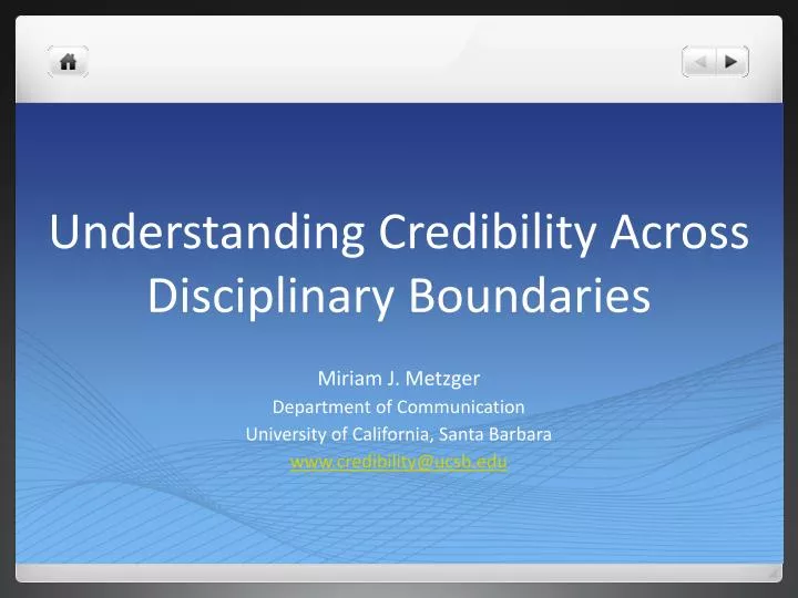 understanding credibility across disciplinary boundaries