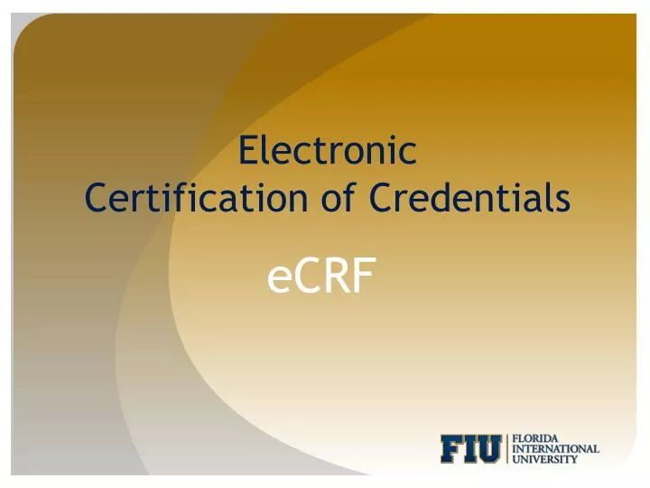 electronic certification of c redentials