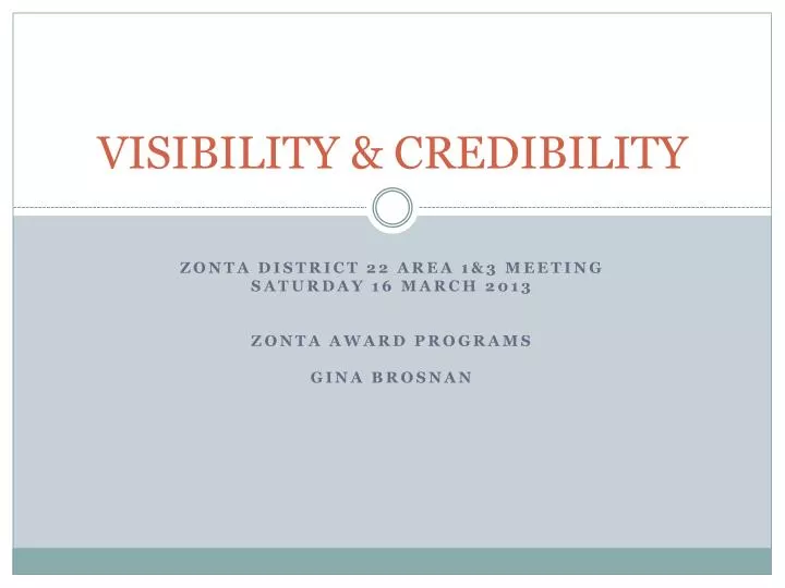 visibility credibility