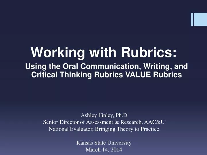 working with rubrics