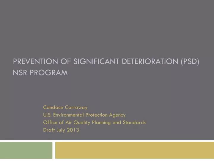 prevention of significant deterioration psd nsr program