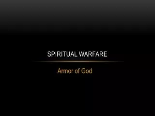 Spiritual warfare