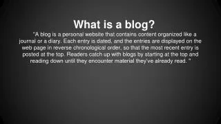 What is a blog?