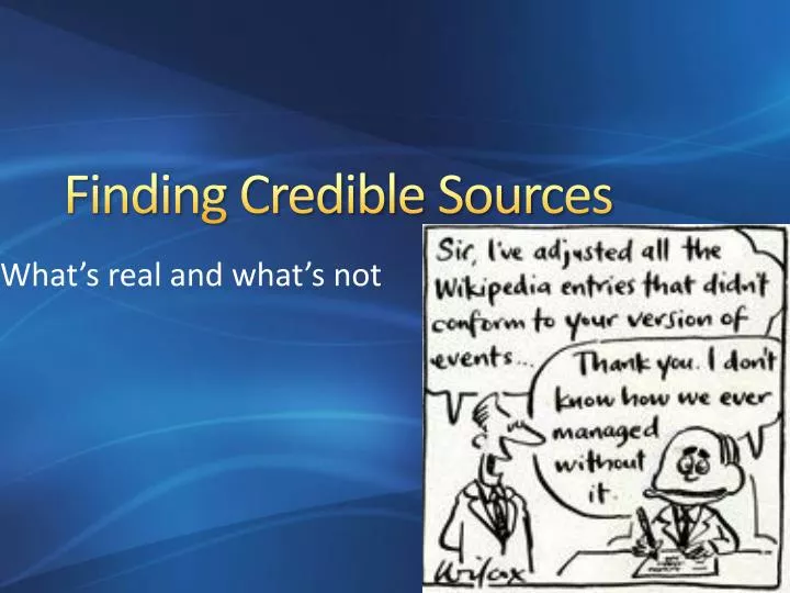 finding credible sources