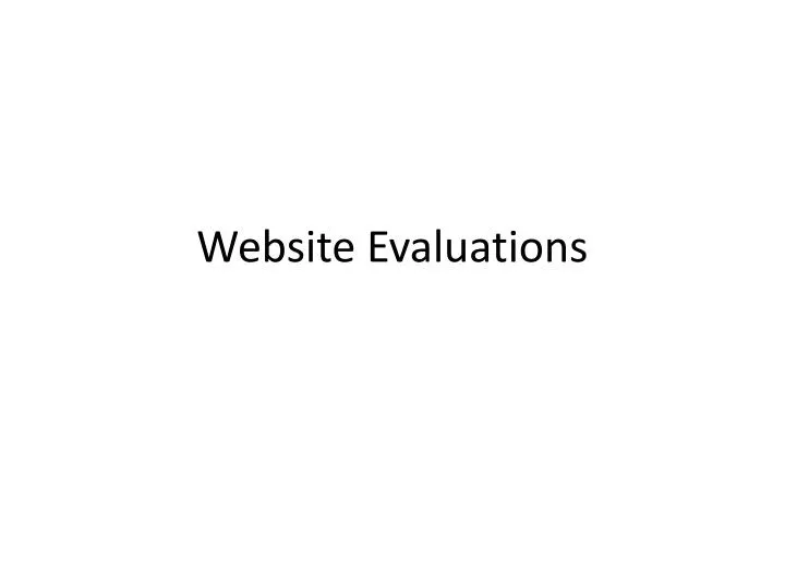 website evaluations