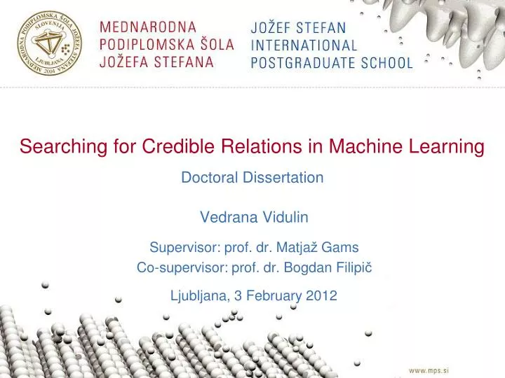 searching for credible relations in machine learning doctoral dissertation