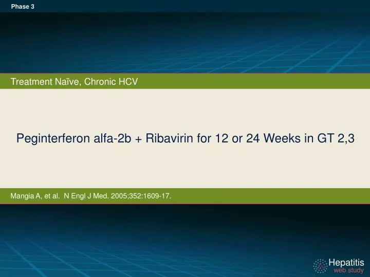 peginterferon alfa 2b ribavirin for 12 or 24 weeks in gt 2 3