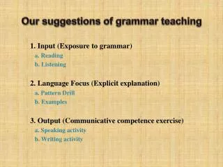 Our suggestions of grammar teaching