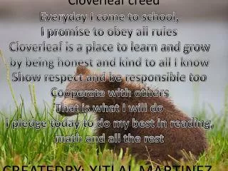 Cloverleaf creed