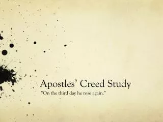 Apostles’ Creed Study