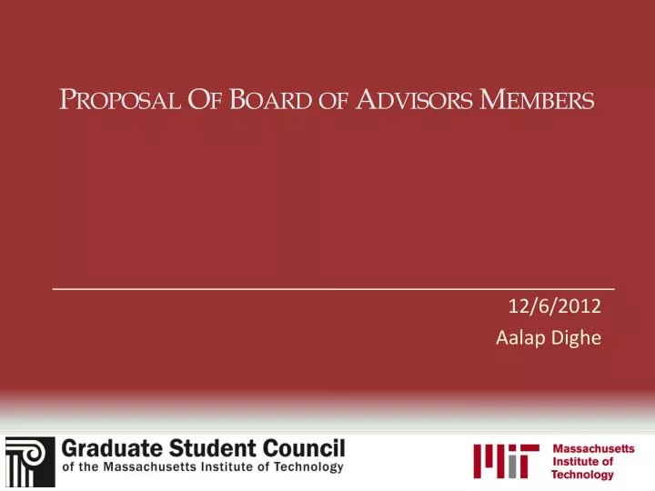 proposal of board of advisors members