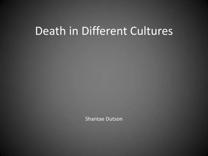 death in different cultures