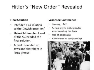 Hitler’s “New Order” Revealed