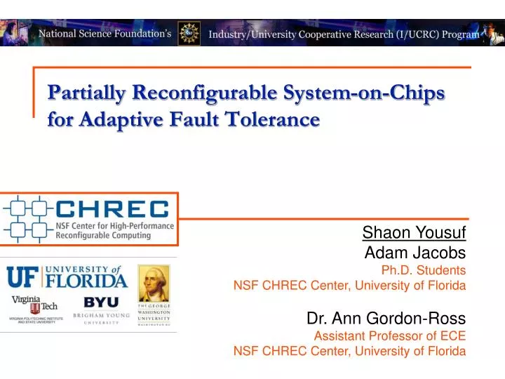 partially reconfigurable system on chips for adaptive fault tolerance