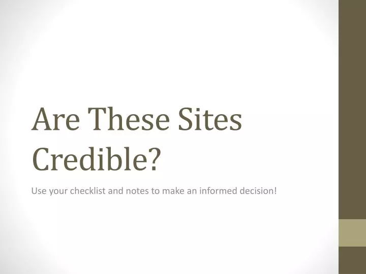 are these sites credible