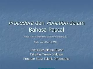 procedure dan function dalam bahasa pascal