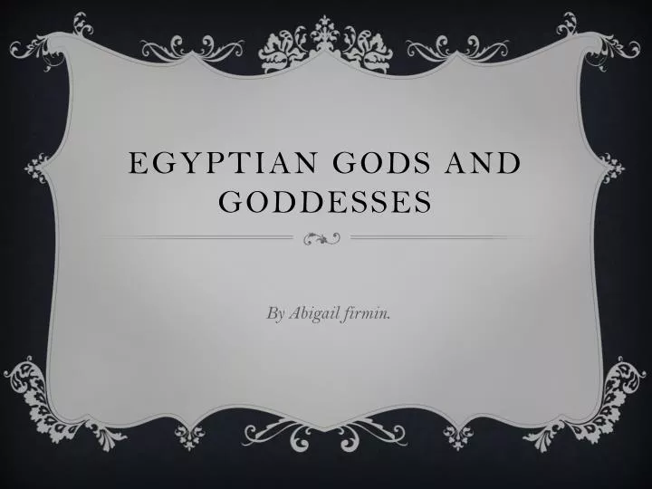 egyptian gods and goddesses