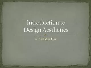 Introduction to Design Aesthetics