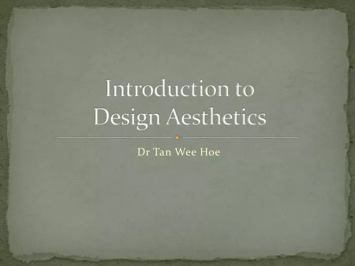 introduction to design aesthetics