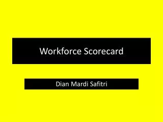 Workforce Scorecard