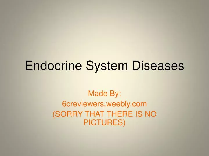 endocrine system diseases