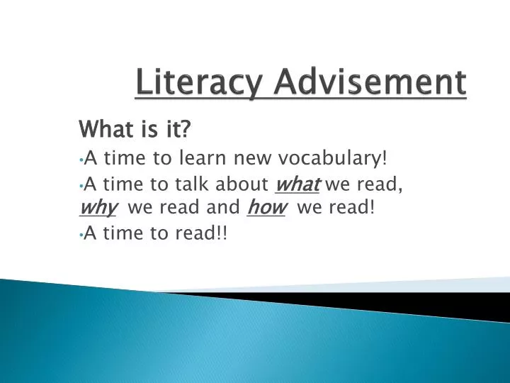 literacy advisement