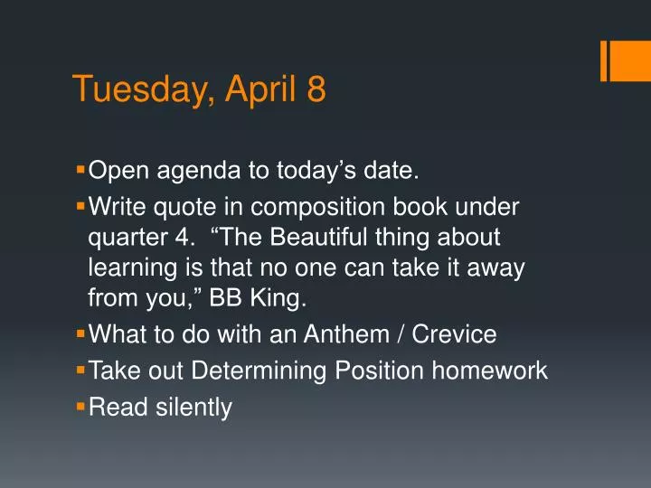 tuesday april 8