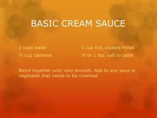 BASIC CREAM SAUCE