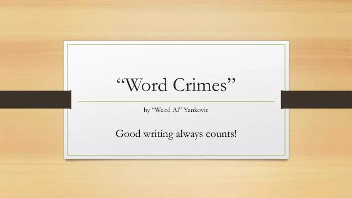 word crimes