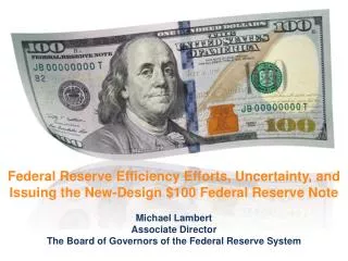 US $100 Banknote Creasing: History and Resolution
