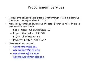 Procurement Services