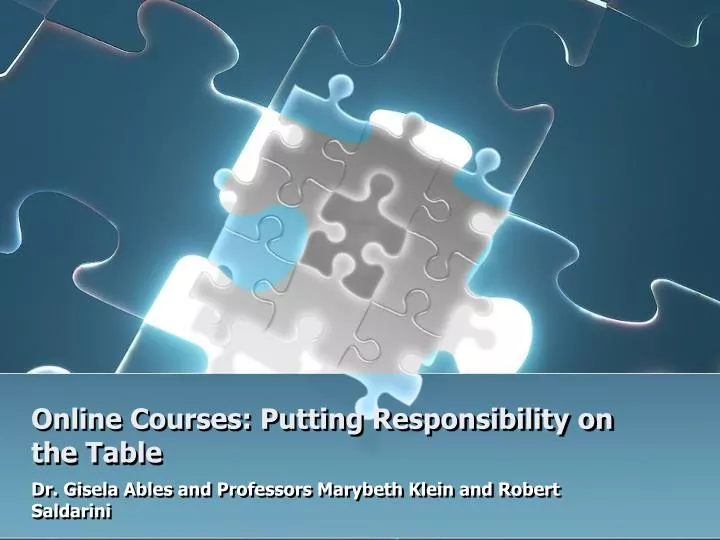 online courses putting responsibility on the table