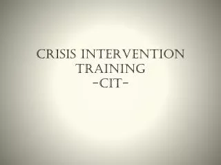 crisis intervention training cit