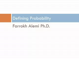 Defining Probability