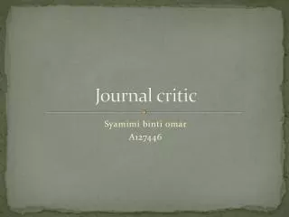 Journal critic