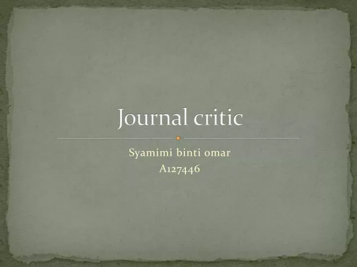 journal critic