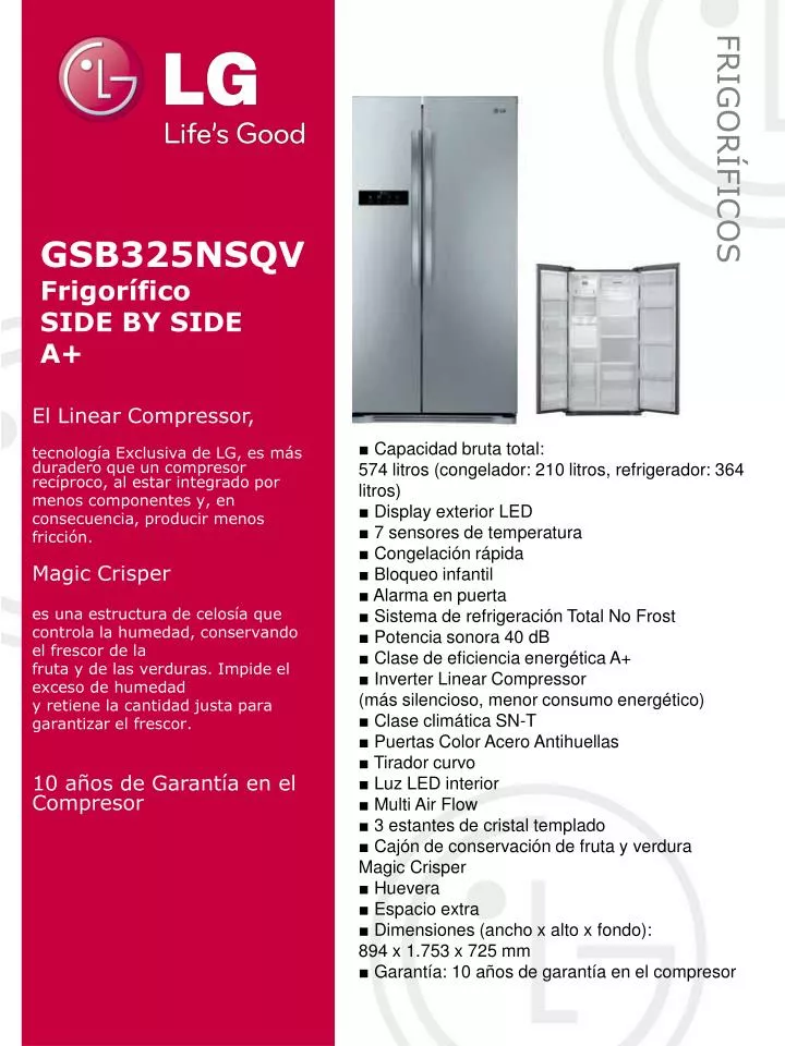 gsb325nsqv frigor fico side by side a