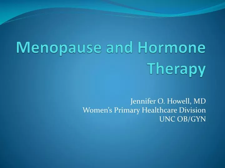 menopause and hormone therapy