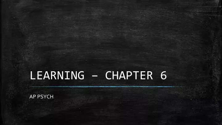 learning chapter 6