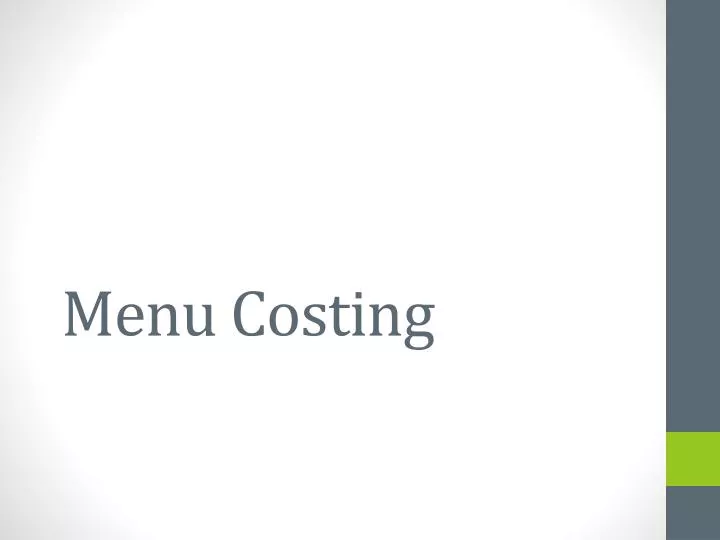 menu costing
