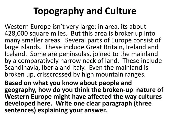 topography and culture
