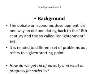 development ideas 1