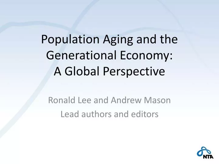population aging and the generational economy a global perspective