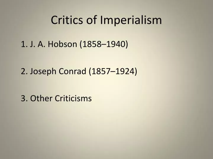 critics of imperialism
