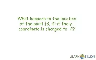 What happens to the location of the point (3 , 2 ) if the y-coordinate is changed to -2?