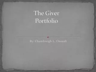 The Giver Portfolio