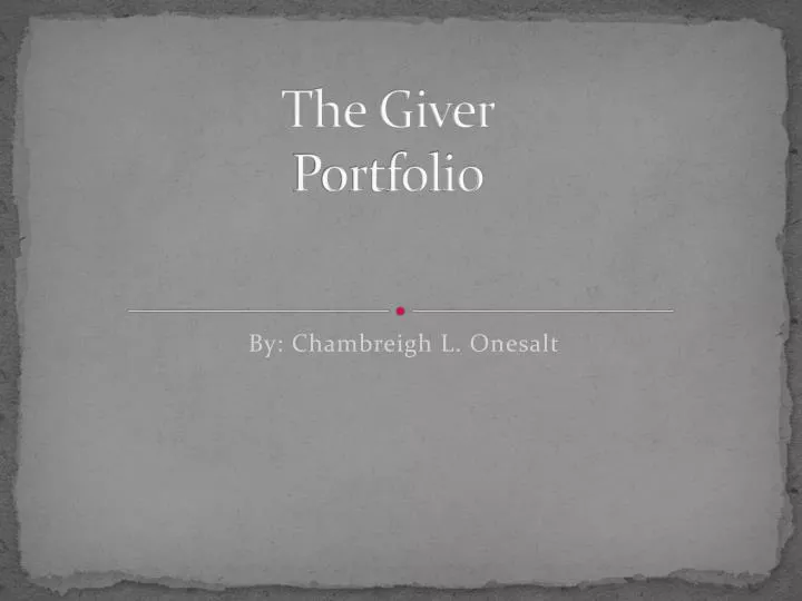 the giver portfolio