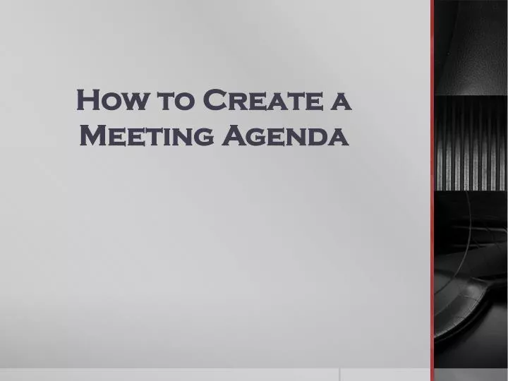 how to create a meeting a genda