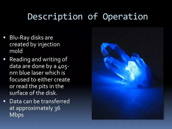 description of operation